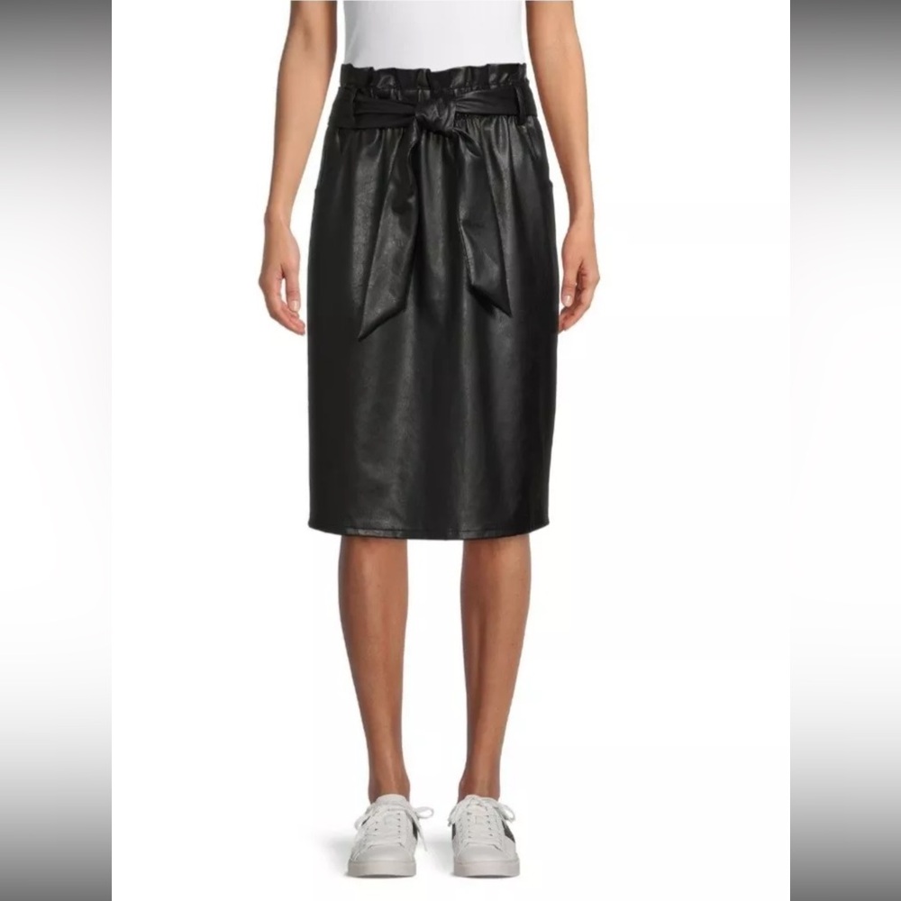 Black Faux Leather Skirt